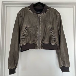 Zara | Faux Leather Bomber | Size XL